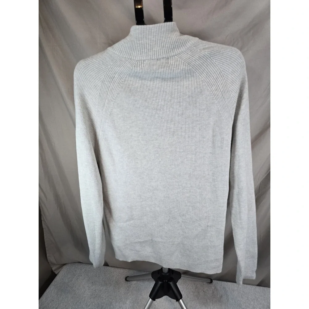 Calvin‎ Klein Mens Ivory Marl 100% Cotton Quarter Zip Sweater Extra Large XL